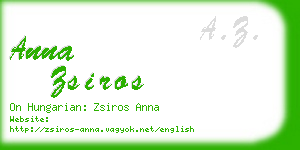 anna zsiros business card